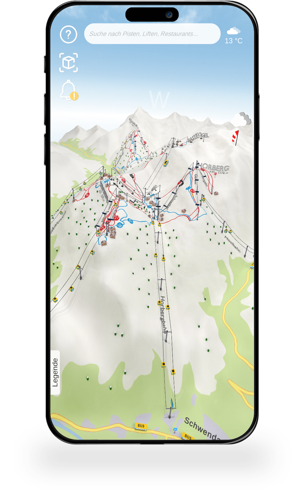SKI3D 3D Map View Mockup